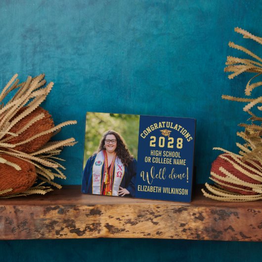 金ゴールドはっきりしたグリッタースカスタムクリプト写真卒業 フォトプラーク (側面)