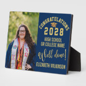 金ゴールドはっきりしたグリッタースカスタムクリプト写真卒業 フォトプラーク (側面)