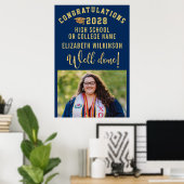 金ゴールドはっきりしたグリッタースカスタムクリプト写真卒業 ポスター (ホームオフィス)