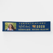 金ゴールドはっきりしたグリッタースカスタムクリプト写真卒業 横断幕 (横)