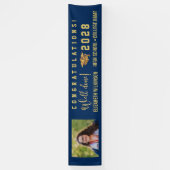 金ゴールドはっきりしたグリッタースカスタムクリプト写真卒業 横断幕 (縦)