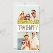 金ゴールドはっきりしたタイポグラフィ2025年新年2フォトコラージュ シーズンカード (正面)