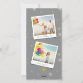 金ゴールドはっきりしたタイポグラフィ2025年新年2フォトコラージュ シーズンカード (裏面)