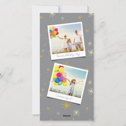 金ゴールドはっきりしたタイポグラフィ2025年新年2フォトコラージュ シーズンカード (裏面)