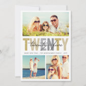 金ゴールドはっきりしたタイポグラフィ2025年新年3フォトコラージュ シーズンカード (正面)