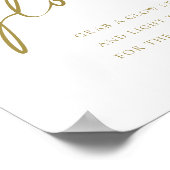 金ゴールドはっきりしたハンドリッテンスクリプトレットラブグロー結婚ズ ポスター (角)