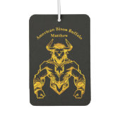 金ゴールドはっきりしたバイソングラフィックデザイン カーエアーフレッシュナー (正面)