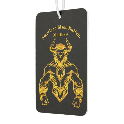 金ゴールドはっきりしたバイソングラフィックデザイン カーエアーフレッシュナー (左)