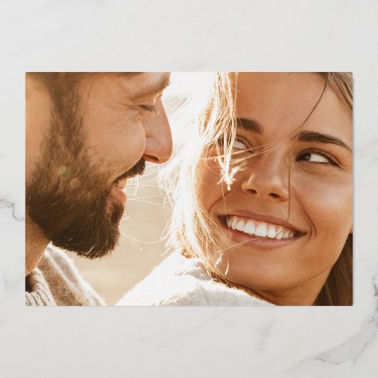 金ゴールドはっきりしたビッグ日シンプル付け写真データの保存 箔招待状 (裏面)