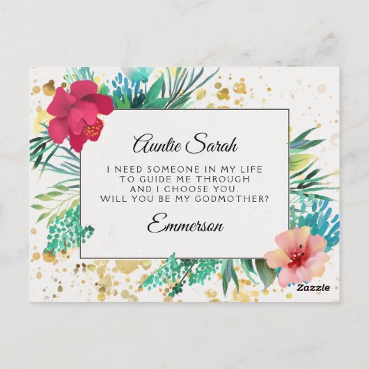 金ゴールドはっきりしたフローラゴッドマザー提案カード ポストカード (裏面)