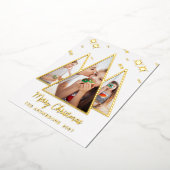 金ゴールドはっきりしたホリデーの写真カード 箔シーズンカード (回転した状態)