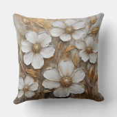 金ゴールドはっきりしたホワイトウォーター色フローラ クッション (裏面)