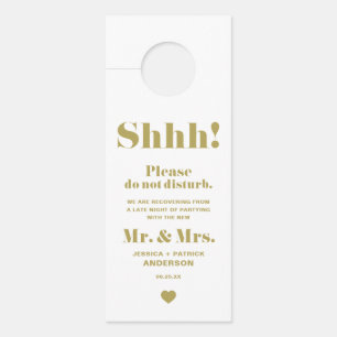 金ゴールドはっきりしたレトロタイポグラフィが邪魔しな結婚い ドアノブサイン