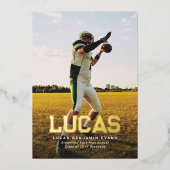 金ゴールドはっきりした名大学院生体育 箔招待状 (正面)