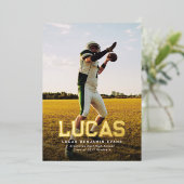 金ゴールドはっきりした名大学院生体育 箔招待状 (立ち正面)