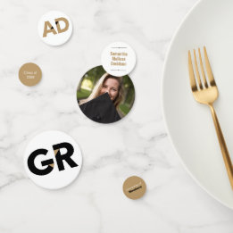 金ゴールドはっきりした大角文字卒業 コンフェッティ