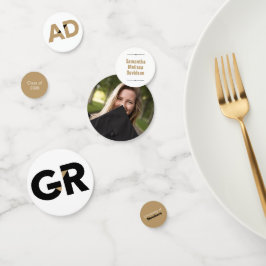 金ゴールドはっきりした大角文字卒業 コンフェッティ