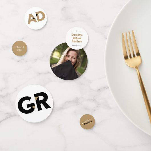 金ゴールドはっきりした大角文字卒業 コンフェッティ (グループ)