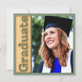 金ゴールドはっきりした賢人写真卒業卒業パーティー 招待状 (裏面)