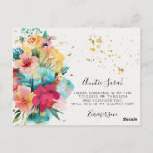 金ゴールドはっきりした(ばちゃばちゃ)跳ねるフローラゴッドマザー提案カード ポストカード (裏面)