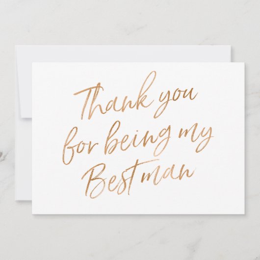 金ゴールドはであることのために上がりました"感謝していしています私の花婿介添人" サンキューカード (正面)