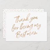 金ゴールドはであることのために上がりました"感謝していしています私の花婿介添人" サンキューカード (正面/裏面)