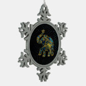 金ゴールドはカラフルなアワビの装飾の象を組み立てました スノーフレークピューターオーナメント (左)