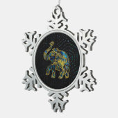 金ゴールドはカラフルなアワビの装飾の象を組み立てました スノーフレークピューターオーナメント (右)