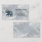 金ゴールドはカラフルなアワビの装飾の象を組み立てました 名刺 (正面/裏面)