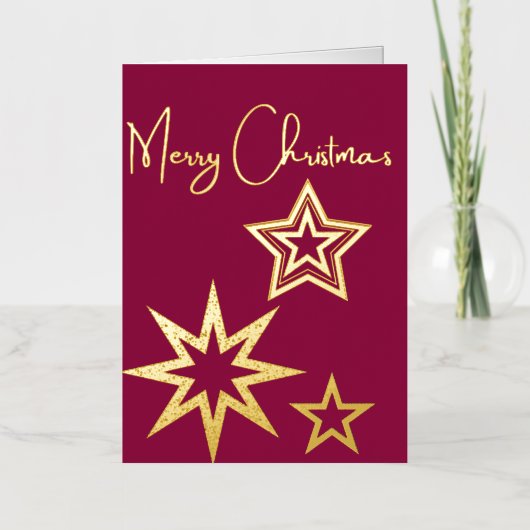 金ゴールドはクリスマスカードを曇らせた 箔グリーティングカード (正面)