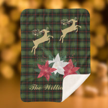 金ゴールドはトナカイとポインセチア