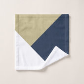 金ゴールドはネイビーブルー&ホワイトジオメトリ#1 バスタオルセット (ウォッシュタオル)