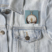 金ゴールドはブラenl'air壊中時計を包装しました 缶バッジ (インサイチュ)