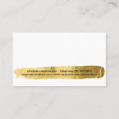 金ゴールドはメーキャップアーティストの名刺を抽出します 名刺 (裏面)
