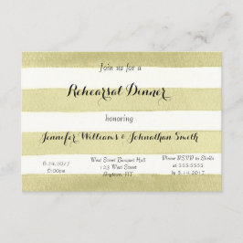 金ゴールドはリハーサルの夕食の招待状を縞で飾ります 招待状