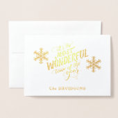 金ゴールドは一年で最も素晴らしい時期だ 箔カード (封筒付き正面)