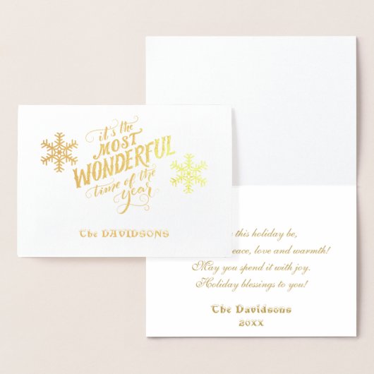 金ゴールドは一年で最も素晴らしい時期だ 箔カード (ディスプレー)