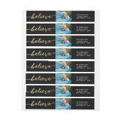 金ゴールドは休日の写真の差出人住所を信じます ラップアラウンドラベル (シート)