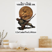 金ゴールドは勝利のために戦う – フランスの WW1 ポスター (キッチン)