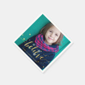 金ゴールドは原稿|の休日の写真に紙ナプキンを信じます スタンダードカクテルナプキン (角)