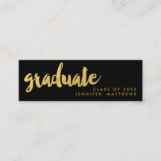 金ゴールドは原稿|の名刺を卒業させます コーリングカード (正面)