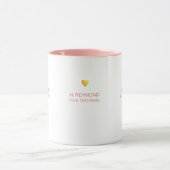 金ゴールドは名前と素敵なピンクの文字でハートを愛する マグカップ (中央)
