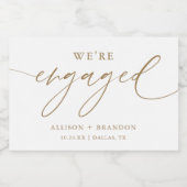 金ゴールドは婚約した婚約パーティ スパークリングワインラベル (シングルラベル)