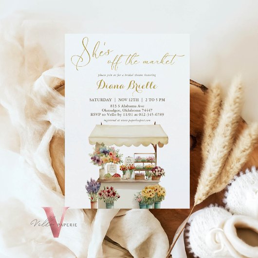 金ゴールドは市場のブライダルシャワーの招待状から外れている 招待状