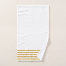 金ゴールドは手タオルを縞で飾ります ハンドタオル