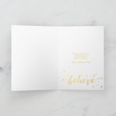 金ゴールドは手書き|の休日の写真を信じます シーズンカード (内部)