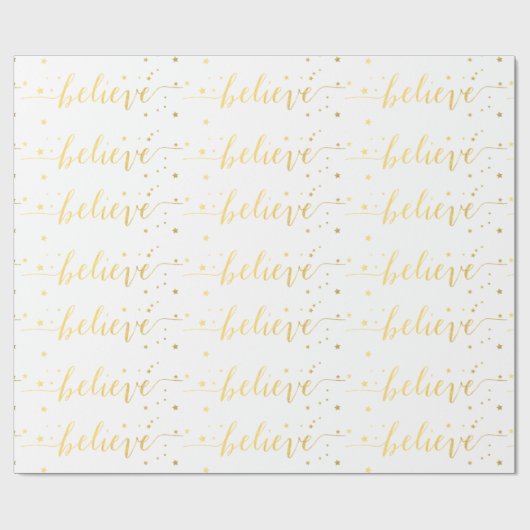 金ゴールドは手書き|の休日の包装紙を信じます ラッピングペーパー (フラット)