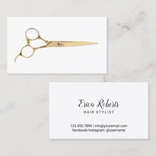 金ゴールドは最小主義の美容師のヘアーサロンを切ります 名刺 (正面/裏面)