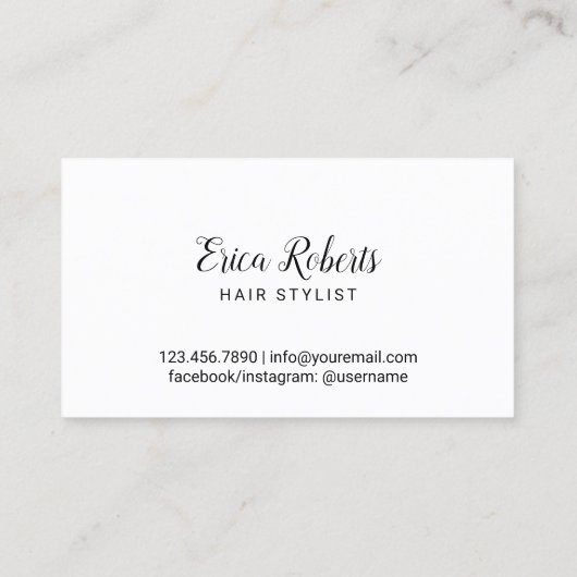 金ゴールドは最小主義の美容師のヘアーサロンを切ります 名刺 (裏面)
