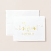 金ゴールドは最高のウェディングデイカードで 箔カード (封筒付き正面)